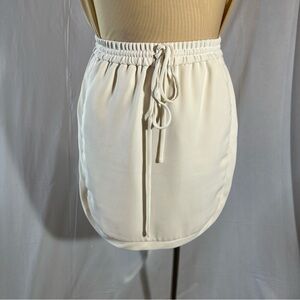 J. Crew Cloud Dancer White Cream Elastic-Waist Mini Skirt